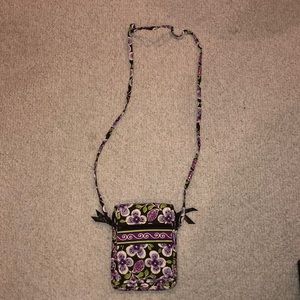 Purple floral crossbody bag